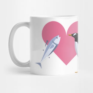 Penguin's Love Fish Mug